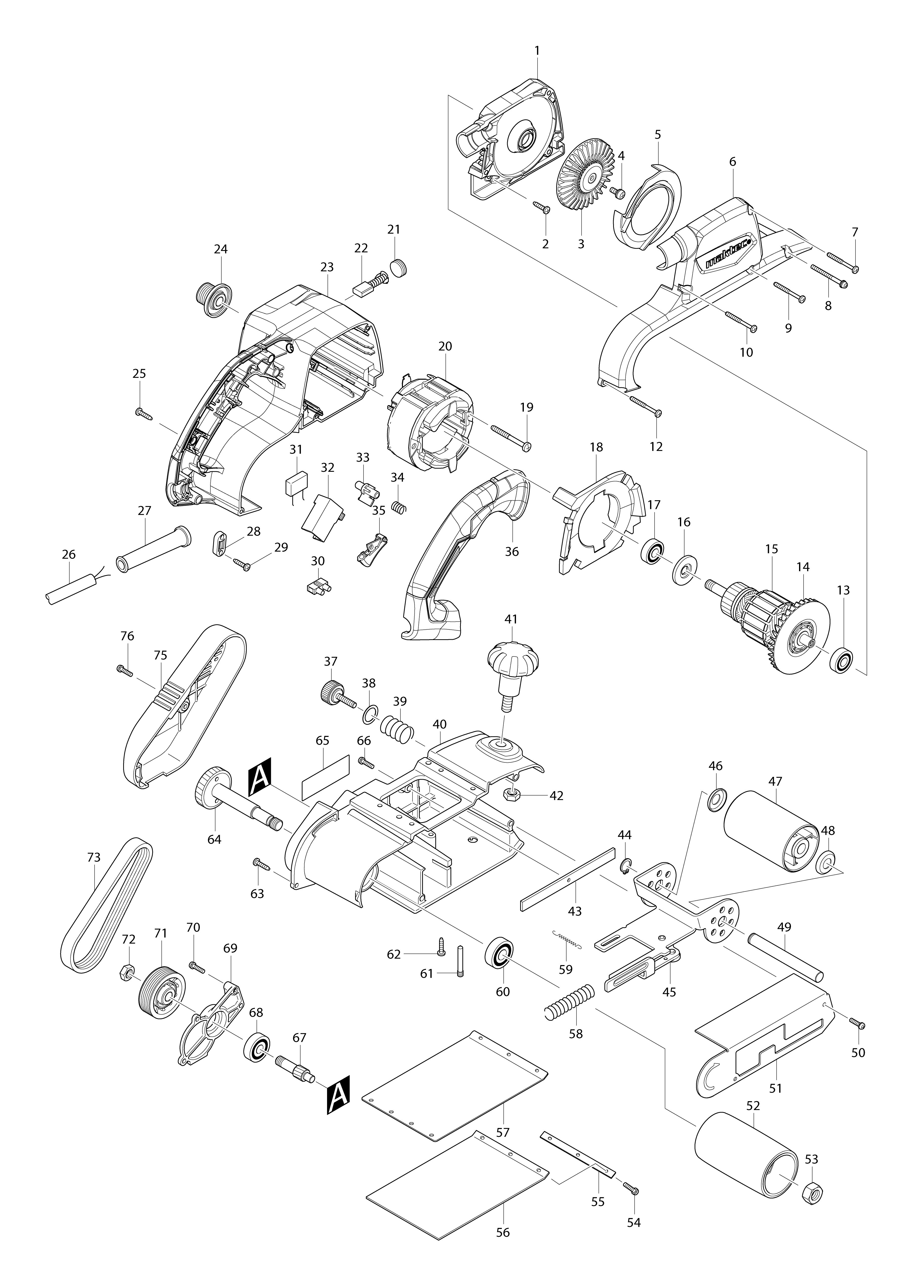 Vue éclatée Makita MT941#01