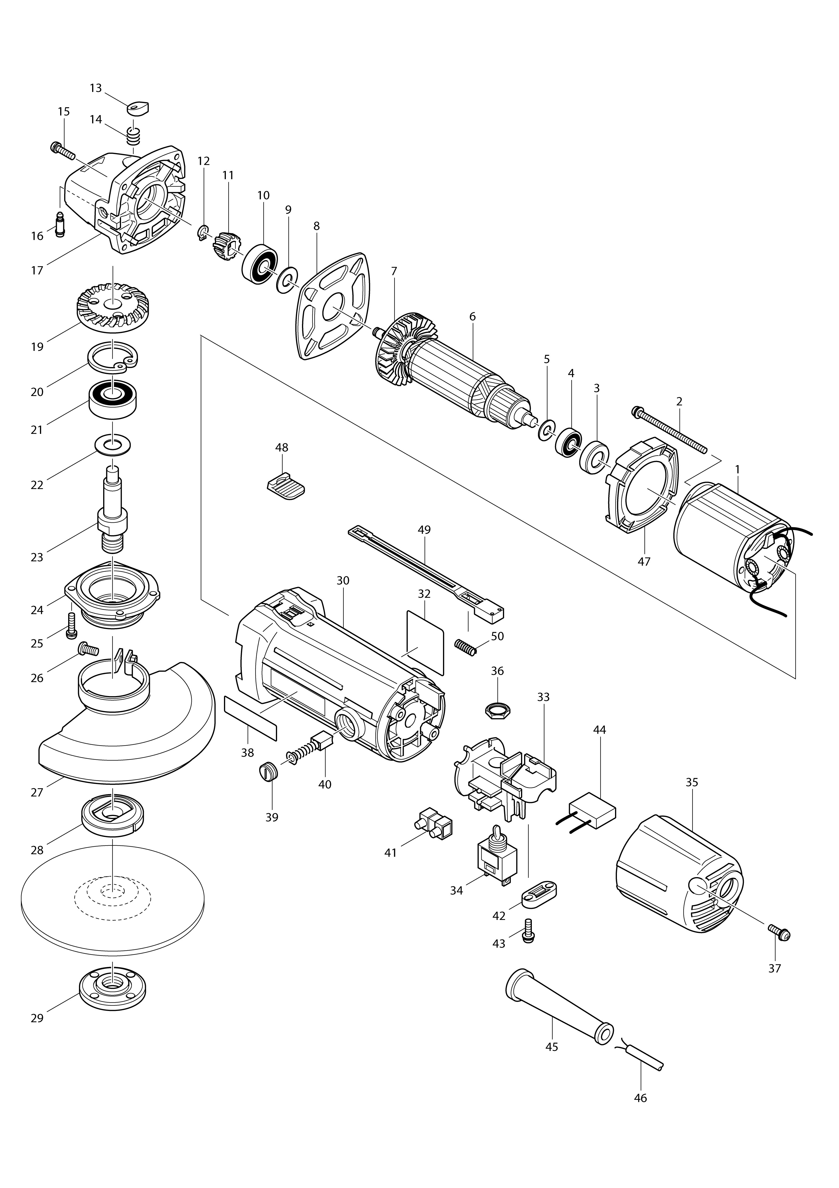 Vue éclatée Makita MT953#01