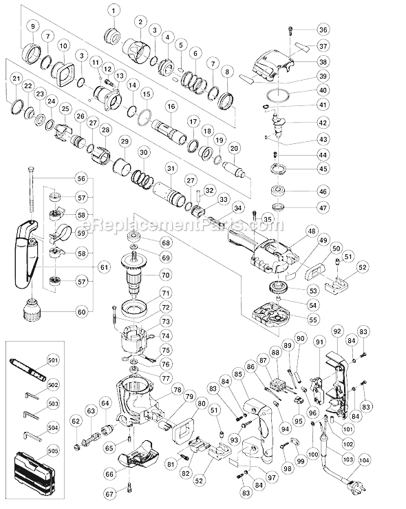 PIECES DETACHEES MARTEAU PIQUEUR HITACHI H45MR