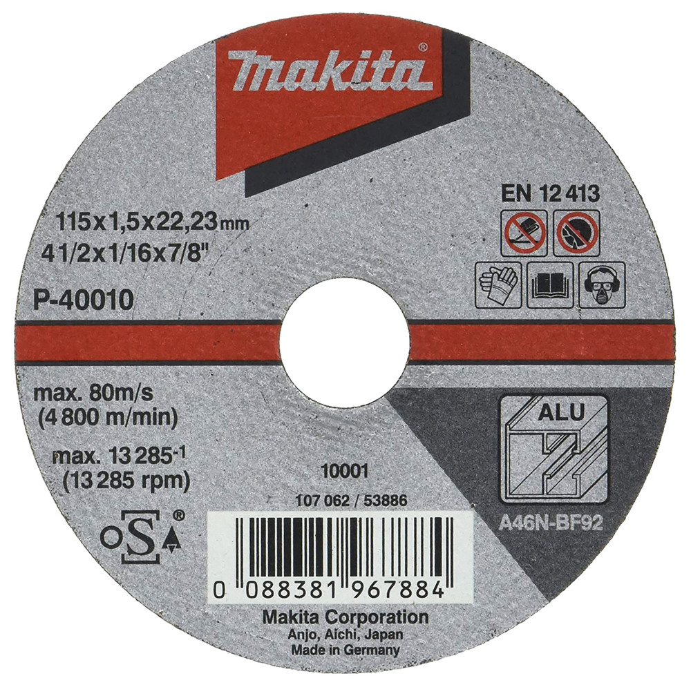 Disque à tronçonner 115 x 1,5 x 22,23 mm, par 10 Makita
