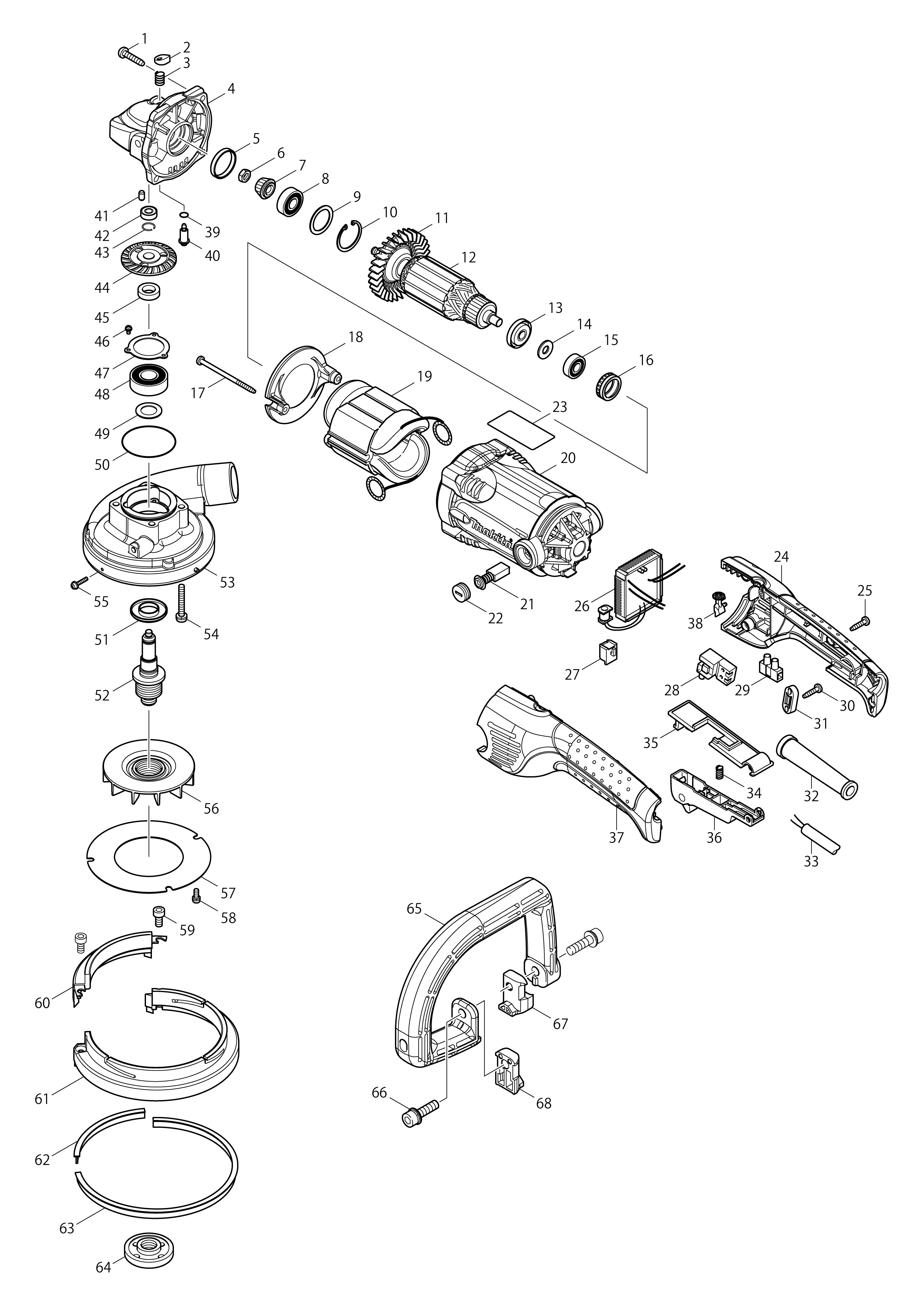 Vue éclatée Makita PC5000C#01
