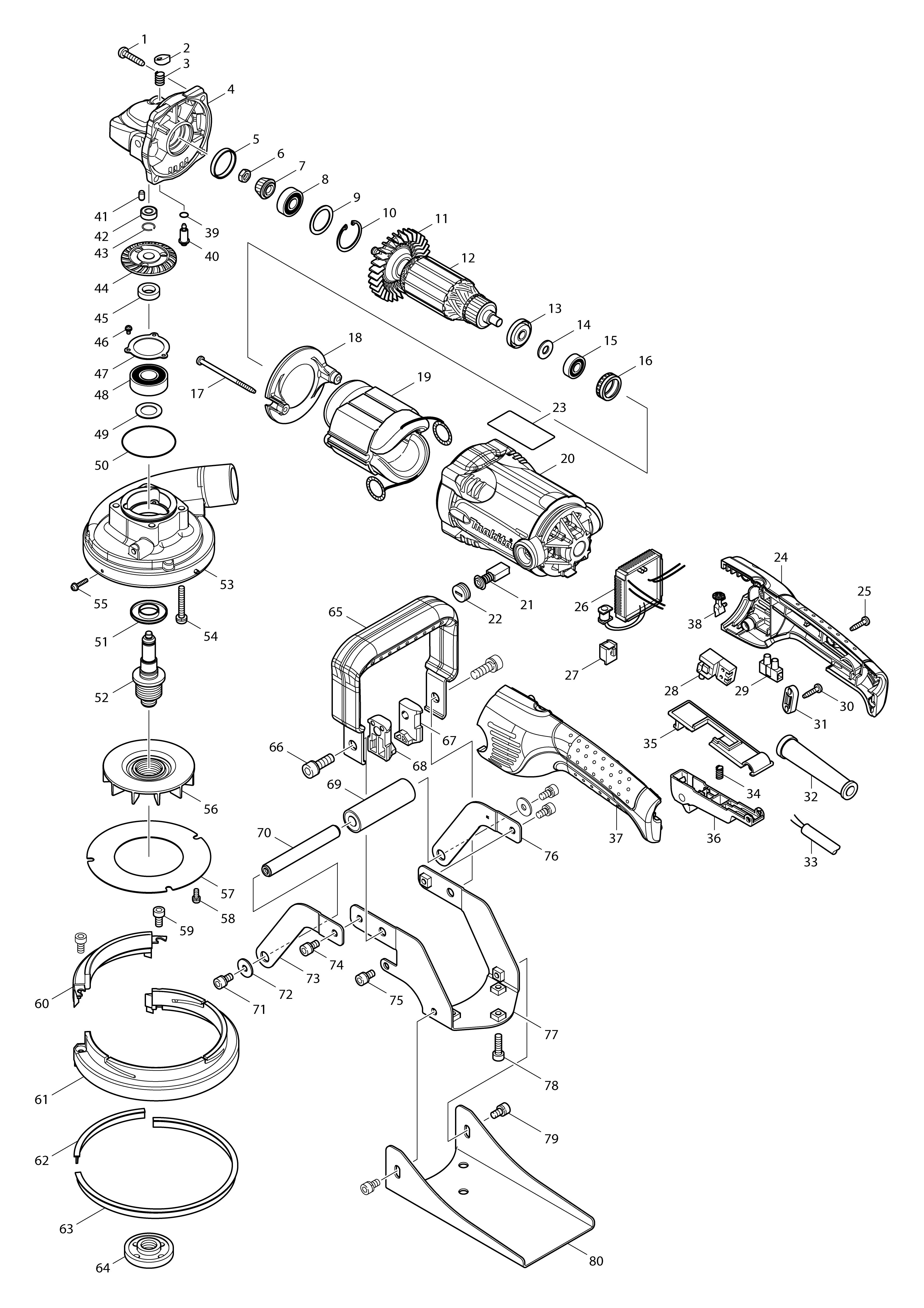 Vue éclatée Makita PC5001C#01