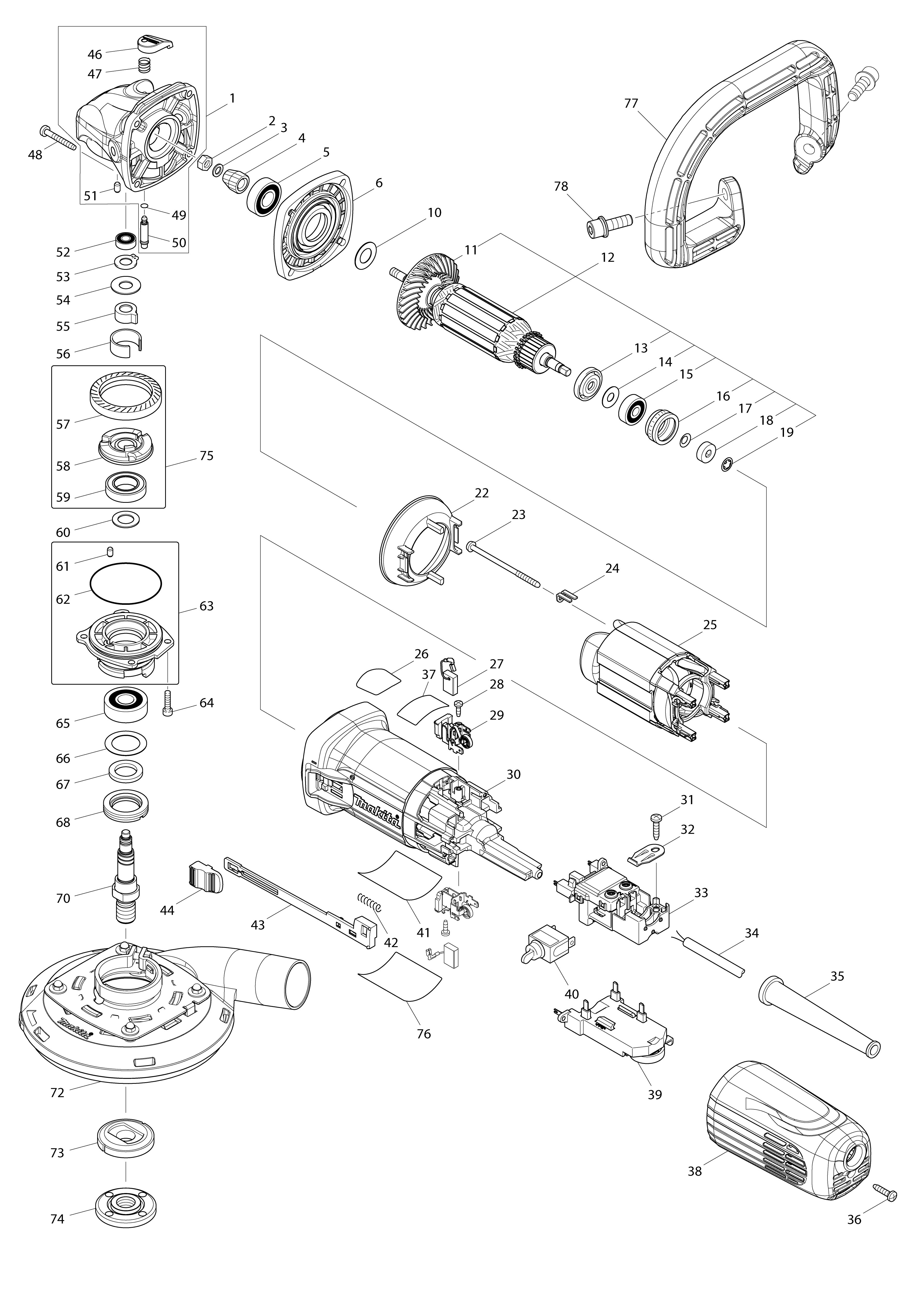 Vue éclatée Makita PC5010C#01