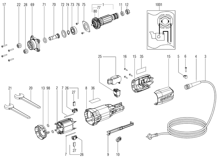 Vue éclatée METABO 21045000#01