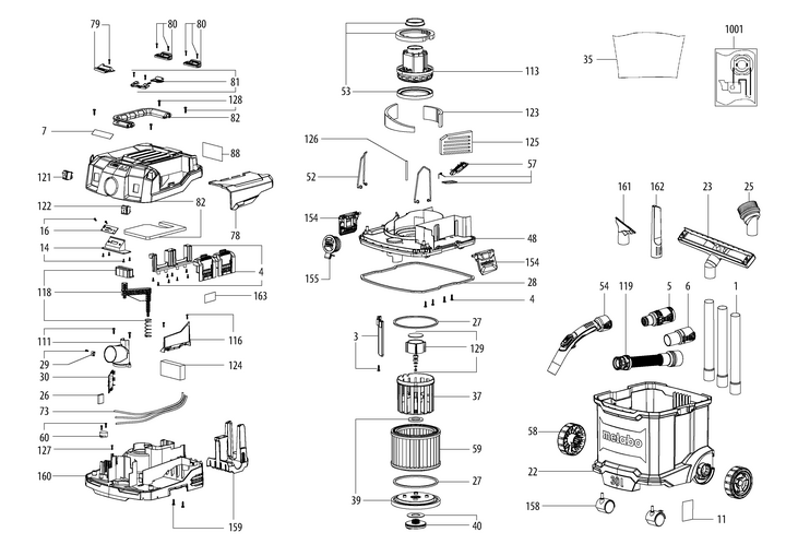Vue éclatée METABO 02075000#01