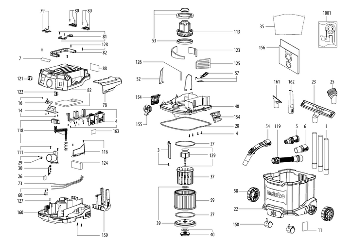 Vue éclatée METABO 02074000#01