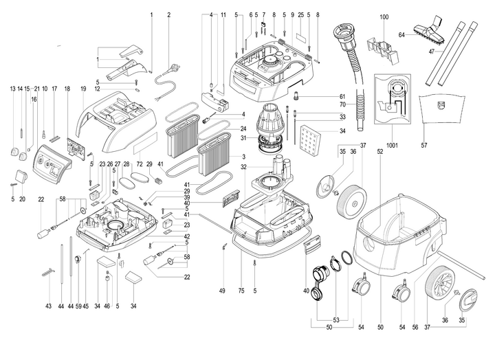 Vue éclatée METABO 02059000#01