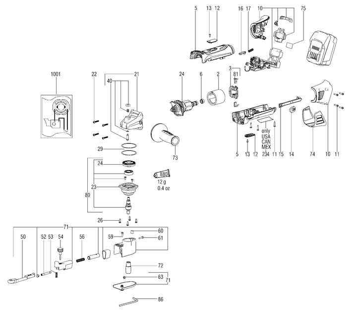 Vue éclatée METABO 00321000#01