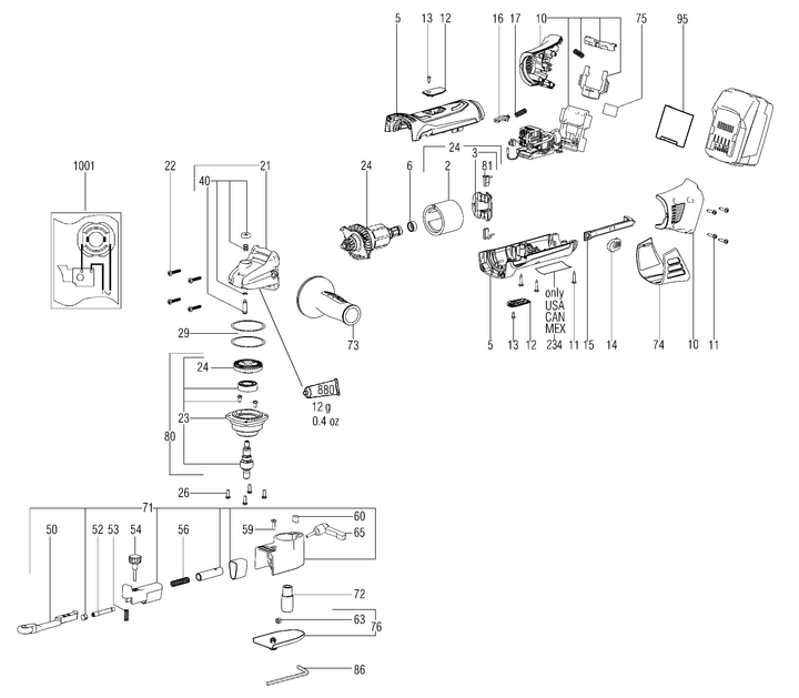 Vue éclatée METABO 00321002#01