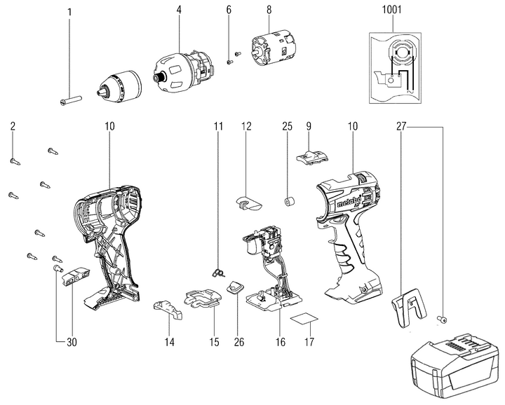 Vue éclatée METABO 18133310#01
