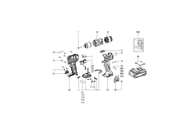 Vue éclatée METABO 02325001#01