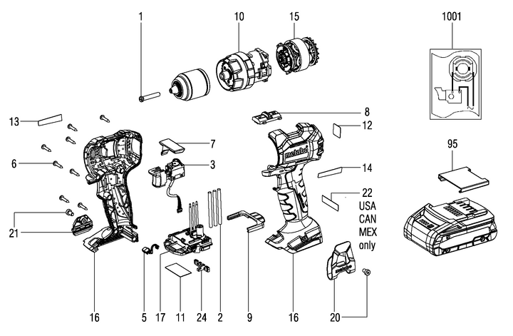 Vue éclatée METABO 02367001#01