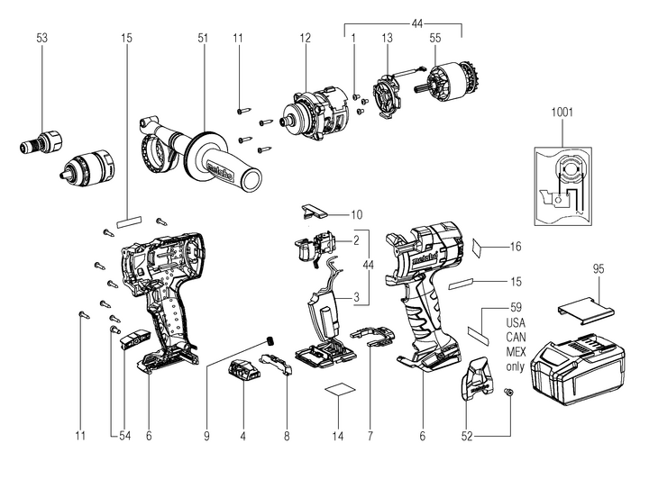 Vue éclatée METABO 02355000#01