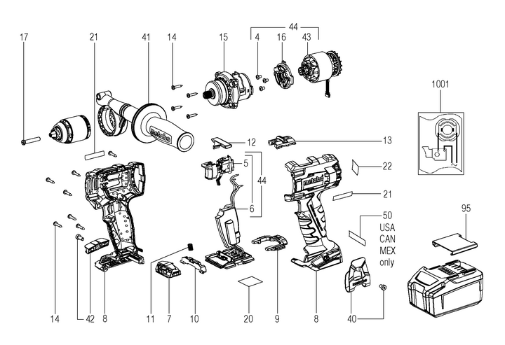 Vue éclatée METABO 02350000#01
