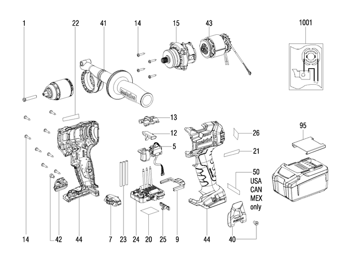 Vue éclatée METABO 02358000#01