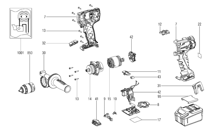 Vue éclatée METABO 02193000#01