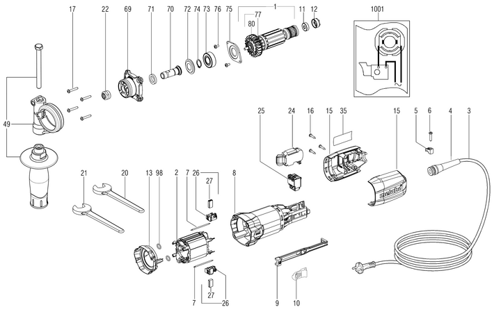 Vue éclatée METABO 00737001#01
