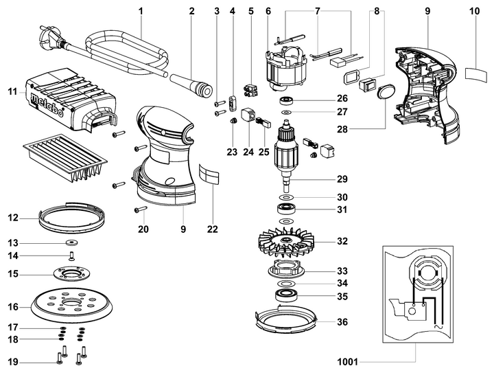 Vue éclatée METABO 09225180#01