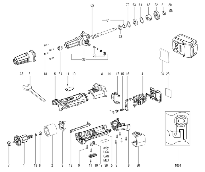 Vue éclatée METABO 00638000#01