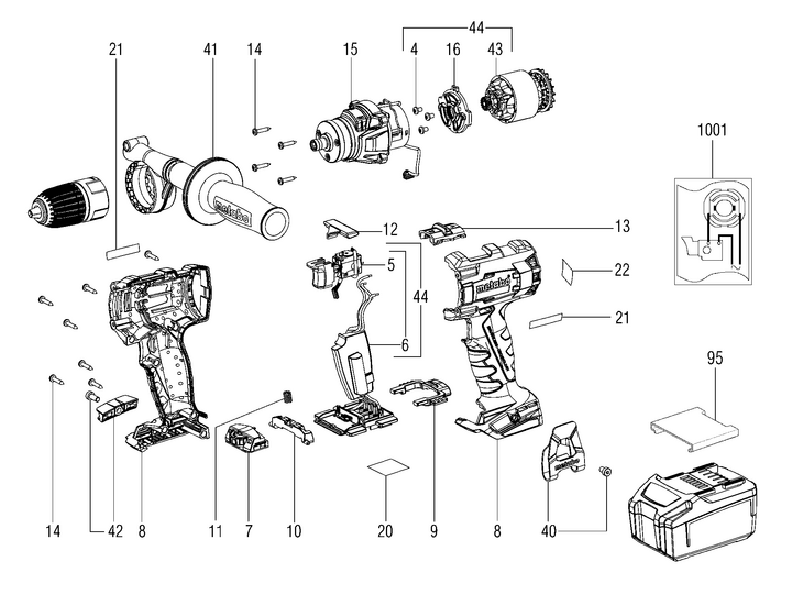 Vue éclatée METABO 03827000#01