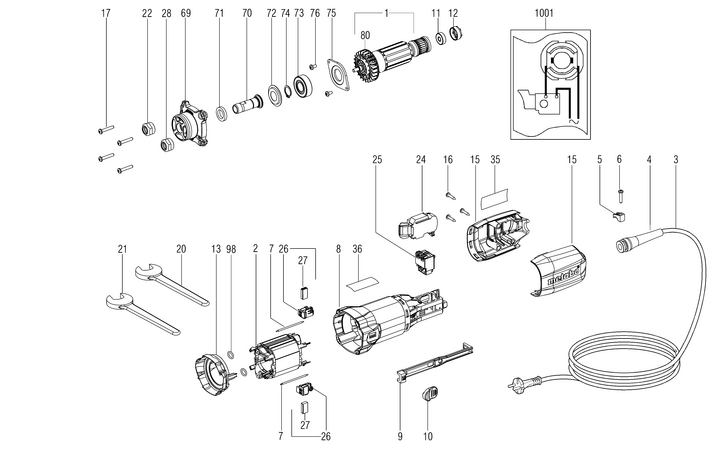 Vue éclatée METABO 00615000#01