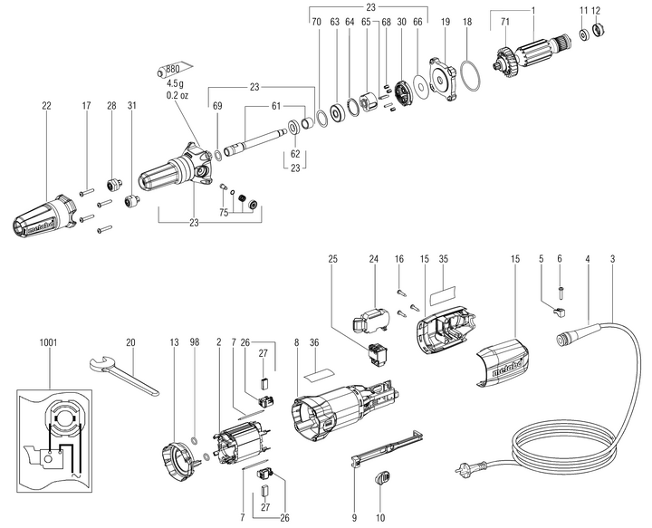 Vue éclatée METABO 00618000#01