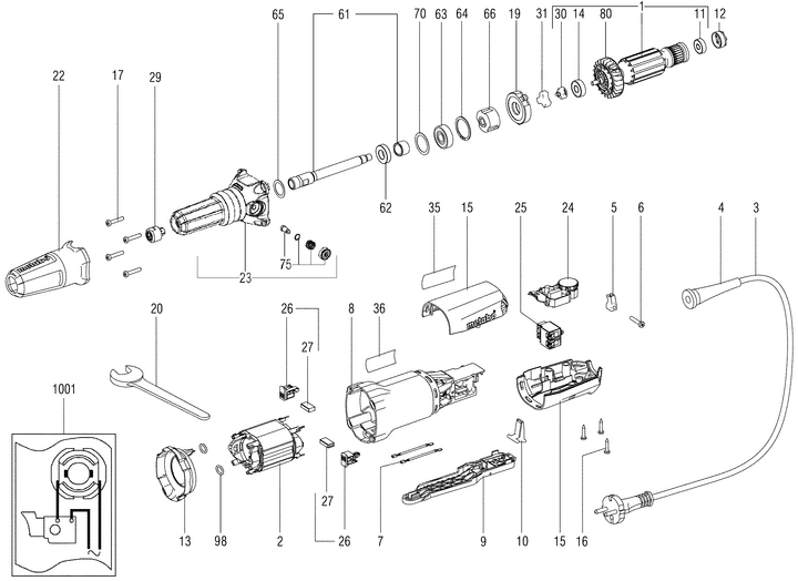 Vue éclatée METABO 00617000#01