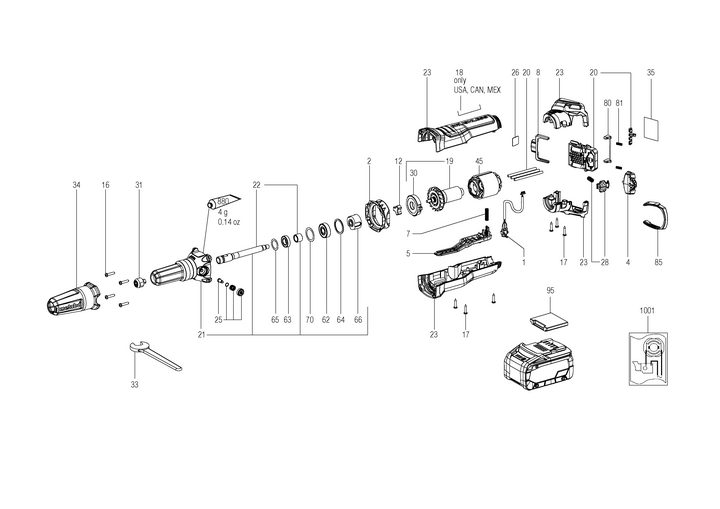Vue éclatée METABO 00827420#01