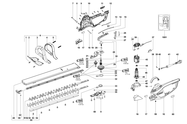 Vue éclatée METABO 08865001#01