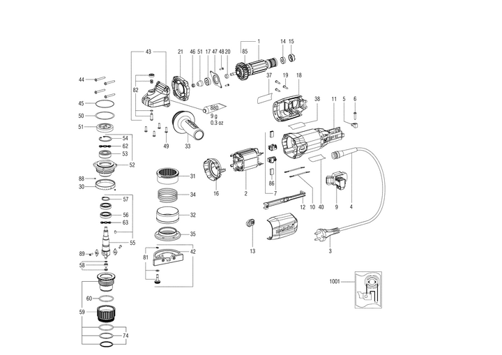 Vue éclatée METABO 01751000#01