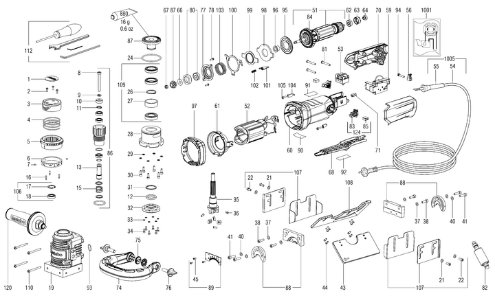 Vue éclatée METABO 01755002#01