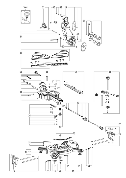 Vue éclatée METABO 15254000#01