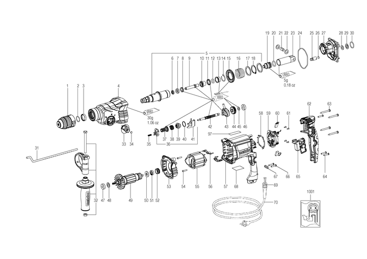 Vue éclatée METABO 01711000#01