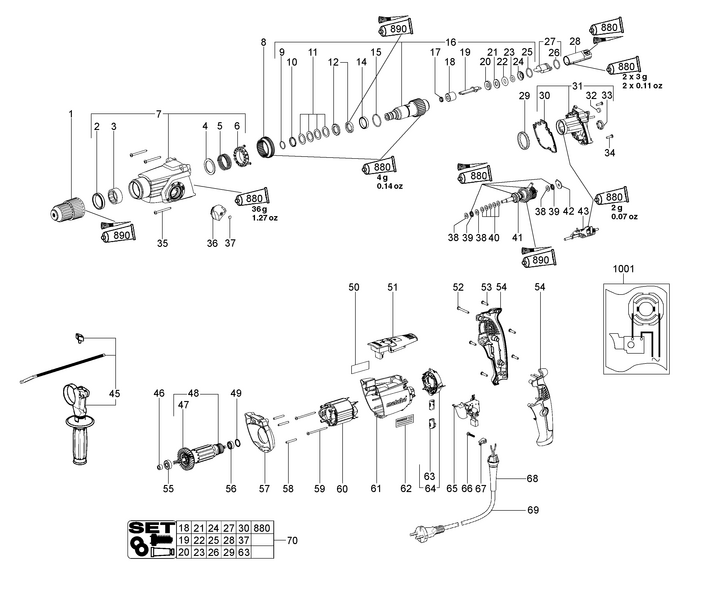 Vue éclatée METABO 00658002#01