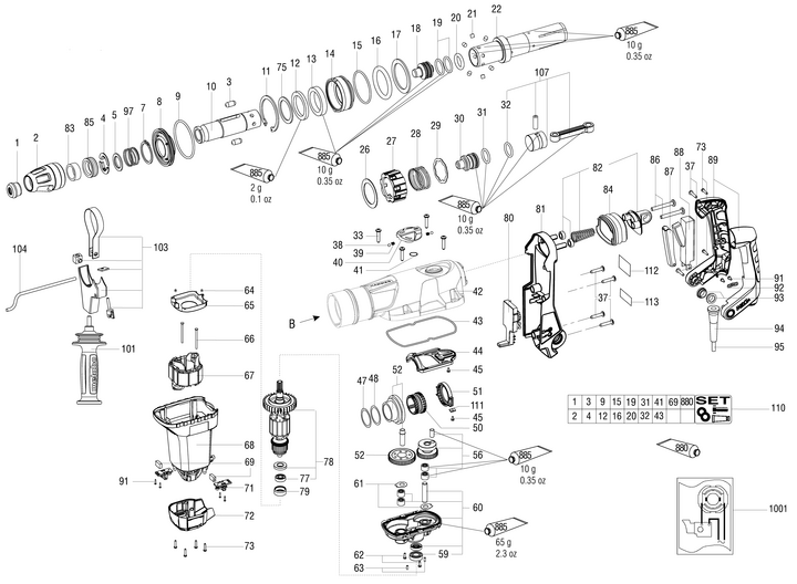 Vue éclatée METABO 00687180#01