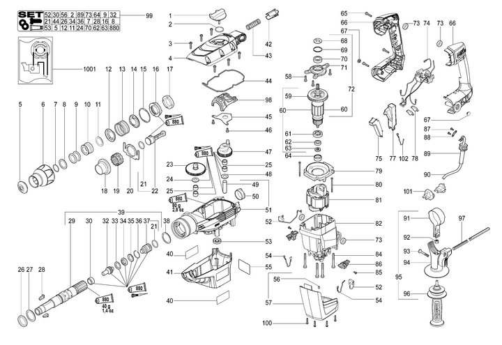 Vue éclatée METABO 00340180#01