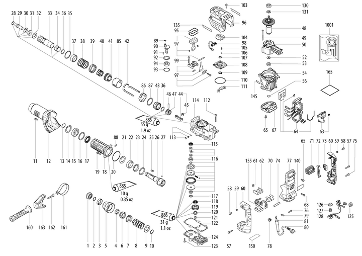 Vue éclatée METABO 00766000#01