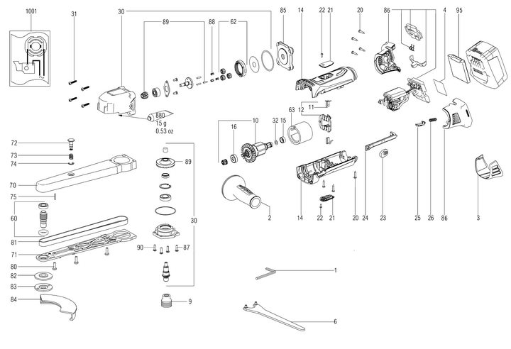 Vue éclatée METABO 00191001#01