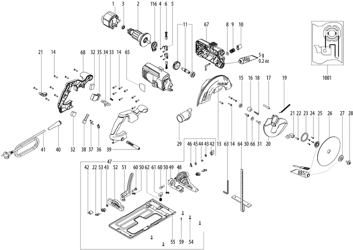Vue éclatée METABO 00855000#01