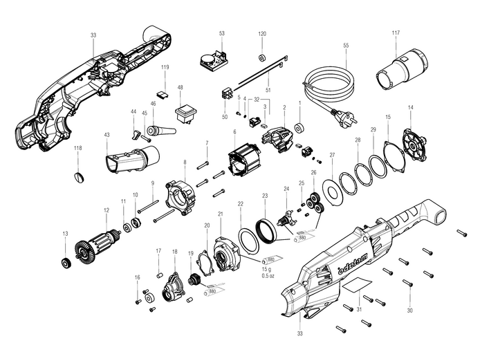 Vue éclatée METABO 00103180#01