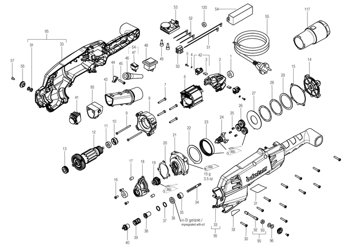 Vue éclatée METABO 00136000#01