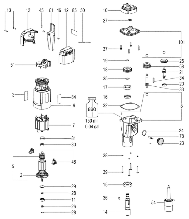 Vue éclatée METABO 00636000#01