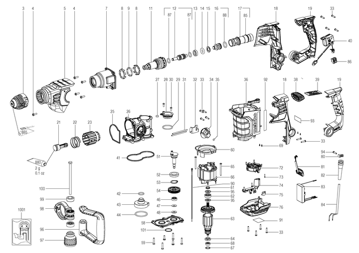 Vue éclatée METABO 00812000#01