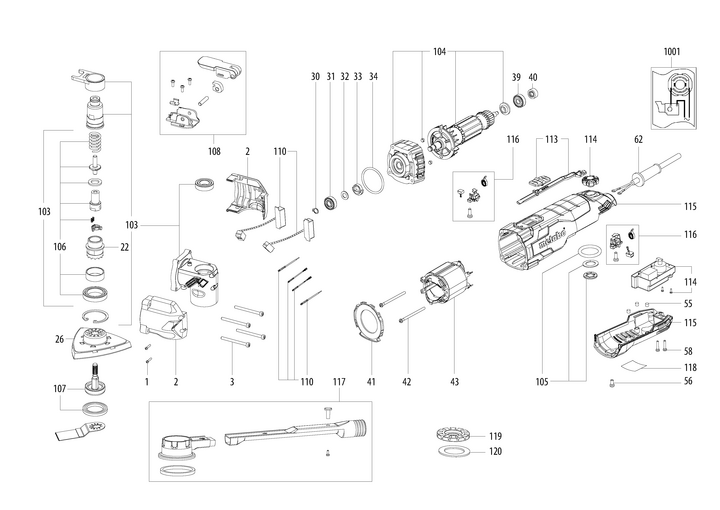 Vue éclatée METABO 01406000#01