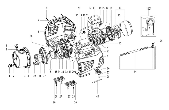 Vue éclatée METABO 00965000#01