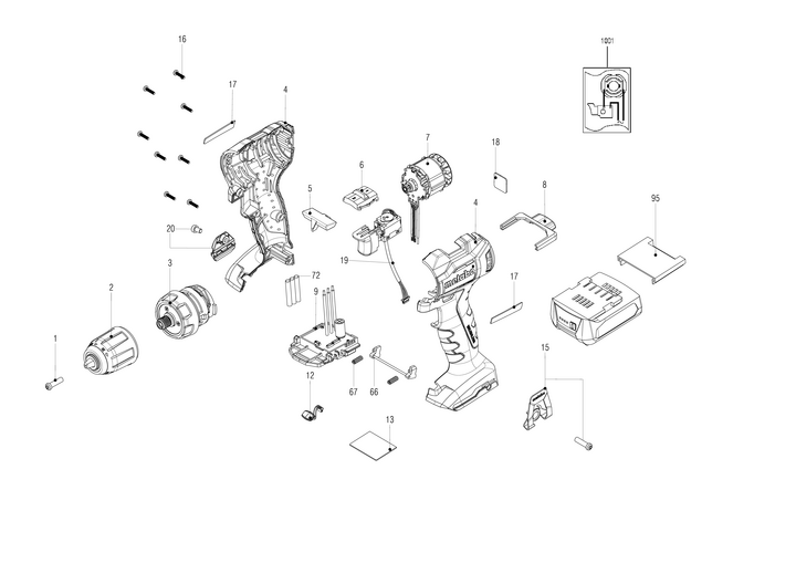 Vue éclatée METABO 01038000#01