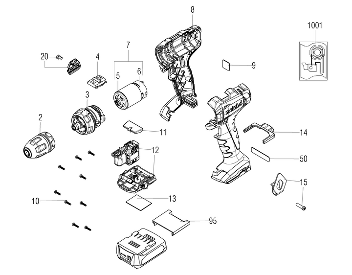 Vue éclatée METABO 01037000#01