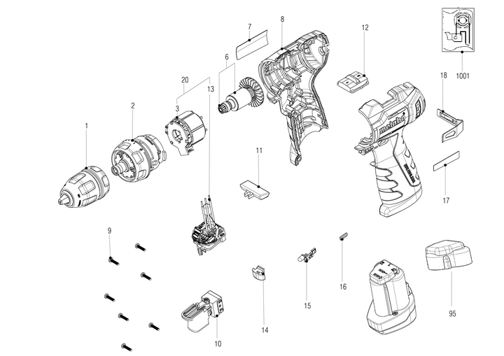 Vue éclatée METABO 01749000#01
