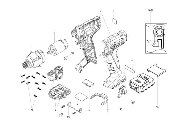 Vue éclatée METABO 01114000#01