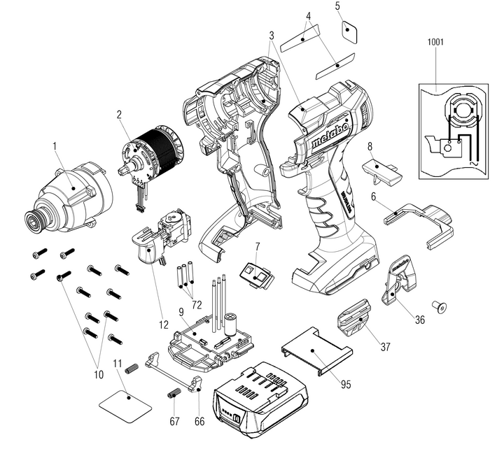 Vue éclatée METABO 18152310#01